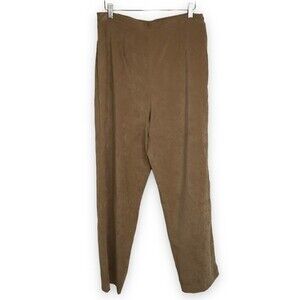 Vintage Sag Harbor Faux Suede Camel Pants Women Size 14 High Waist Elastic Waist